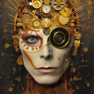 Metro Bowie — David Bowie Ziggy Stardust inspired limited-edition fine art print by Alex Mayhew (LEX), Bowie Bots series, archival metallic print