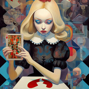 Alice: Broken Heart — original Lewis Carroll Alice in Wonderland inspired fine art by Alex Mayhew (LEX), mixed-media digital montage, Alice collection