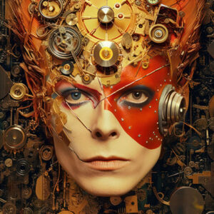 Zigla — Ziggy Stardust reimagined as cybernetic sculpture by BAFTA-winning artist Alex Mayhew (LEX), Bowie Bots David Bowie fine art series