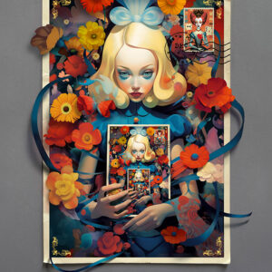 Postcard from Wonderland — limited-edition Lewis Carroll Alice in Wonderland fine art print by Alex Mayhew (LEX), archival giclee, Alice collection