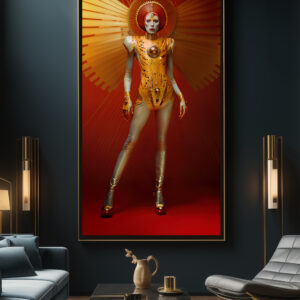 Golden Angel — limited-edition David Bowie Starman metallic fine art print by Alex Mayhew (LEX), Bowie Bots series, archival giclee