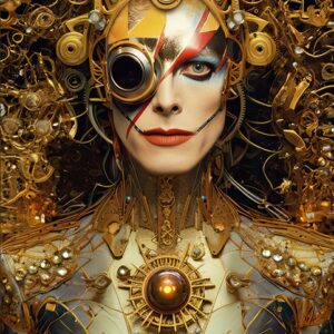 Electron — limited-edition David Bowie fine art print by Alex Mayhew (LEX), Bowie Bots series, archival metallic print